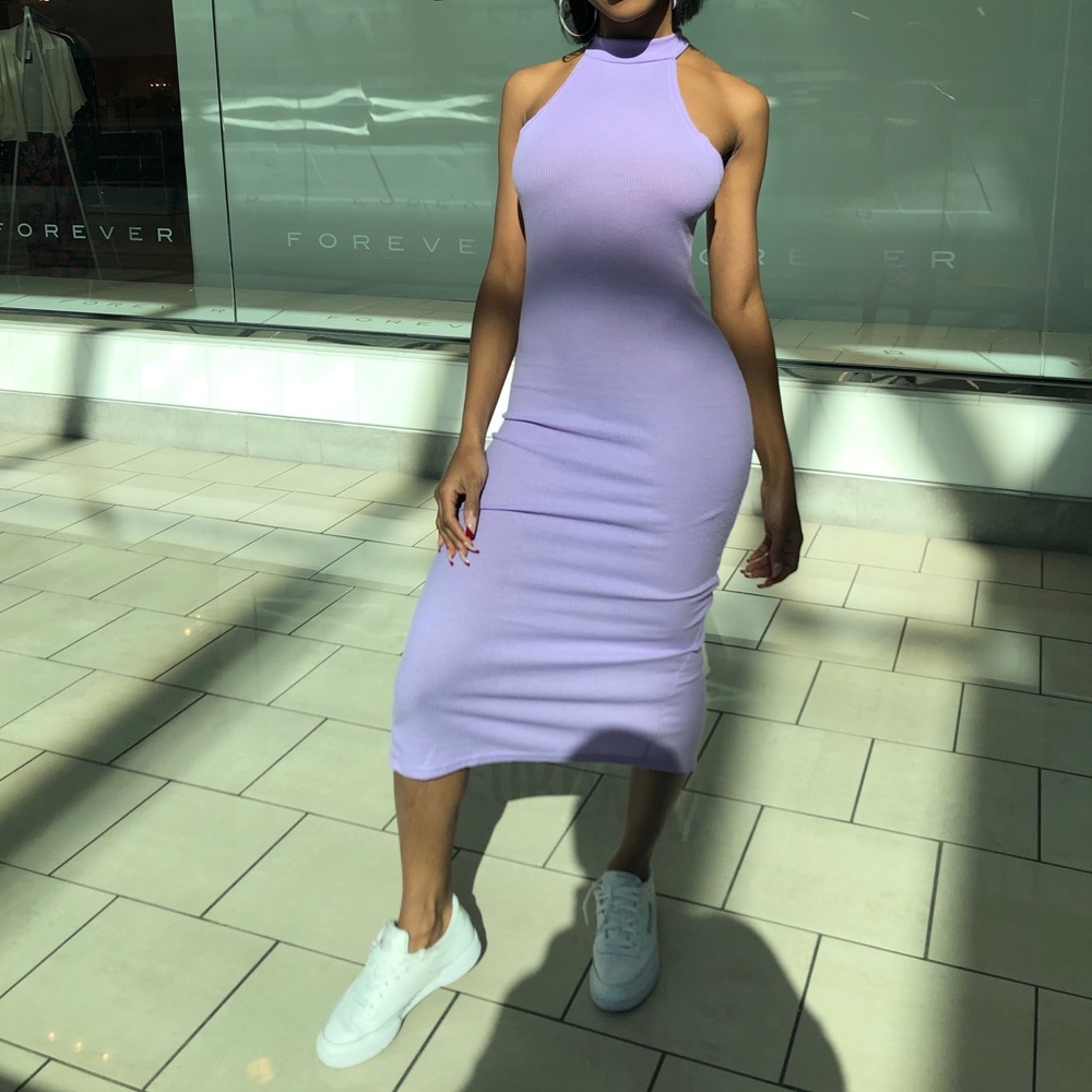 LAVENDER HALTER MAXI DRESS
